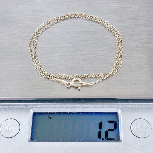 Vintage Italy Sterling Silver 925 Cable Link Chain Necklace 16.5" - Picture 3 of 3